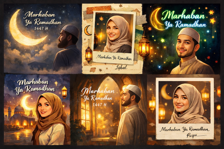 Cara membuat kartu ucapan Ramadhan dengan foto sendiri menggunakan AI, termasuk contoh prompt yang bisa langsung digunakan.
