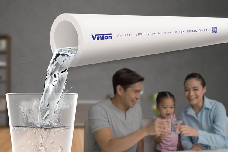 Pipa uPVC Vinilon terbukti aman untuk mengalirkan air bersih ataupun air minum keluarga. 
