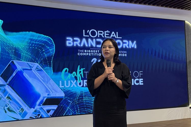 General Manager L?Oreal Luxe Division Indonesia Maria Adina dalam acara L?Oreal Brandstorm 2026 di Jakarta Selatan, Rabu (8/4/2026).