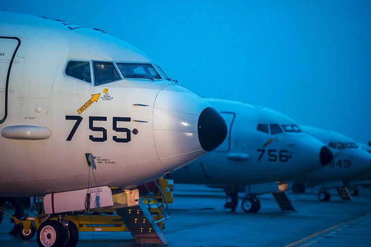 Pesawat P-8 Poseidon di Cecil Field di Jacksonville, Florida. 