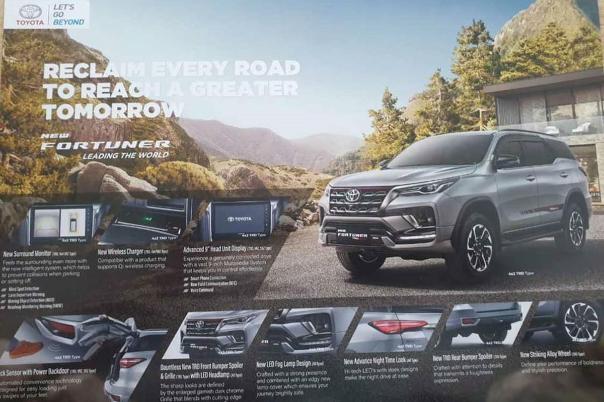 Brosur Toyota Fortuner yang tersebar di media sosial