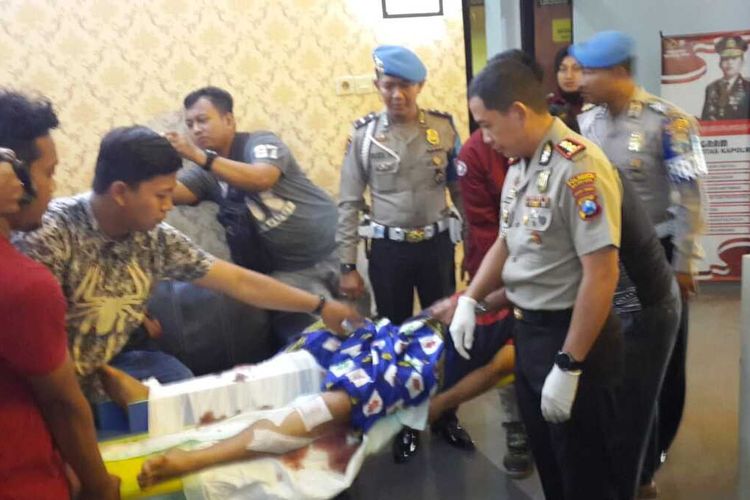 Nur Cholis (29) tahanan narkoba Mapolresta Malang Kota yang kabur, berhasil ditangkap. Polisi menembak kaki Nur karena mencoba melawan saat ditangkap, Kamis (12/12/2019).