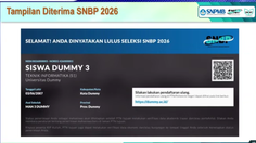 Kenali Tampilan Layar Pengumuman SNBP 2026 Bila Lolos atau Tidak