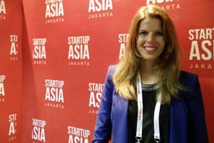 Ana LaRue, Marketing Manager Path menjadi salah satu pembicara di Startup Asia Jakarta, Rabu (26/11/2014).