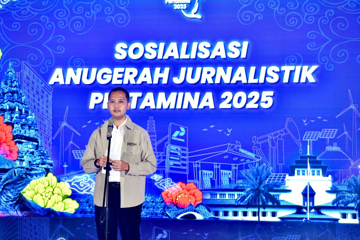 Vice President (VP) Corporate Communication Pertamina Fadjar Djoko Santoso dalam acara peluncuran AJP 2025 di Jakarta, Selasa (17/6/2025).