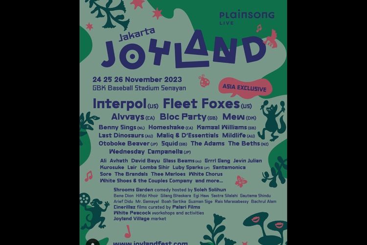 Festival musik Joyland Fest Jakarta baru saja mengumumkan lineup terbaru mereka.