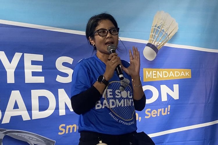 Bertha Hapsari, VP Marketing Communication EYE SOUL, pada acara EYE SOUL Mendadak Badminton di Living World Alam Sutera, Tangeran Selatan, Selasa (27/5/2025).