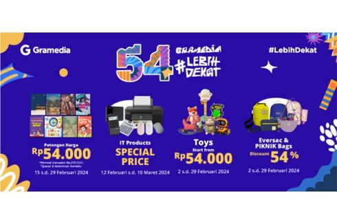 Rayakan Hari Jadi Ke-54, Gramedia Hadirkan Sejumlah Promo Menarik