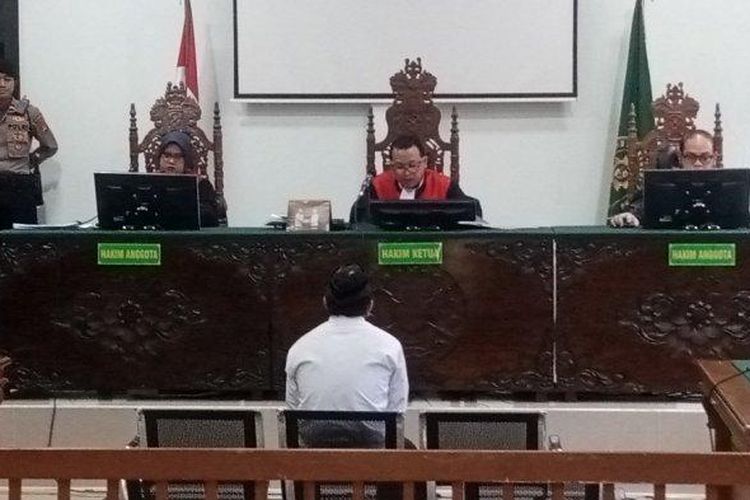 Suasana sidang putusan kasus Subang untuk terdakwa Muhamad Ramdanu di Pengadilan Negeri Subang, Senin(29/7/2024) siang. 

