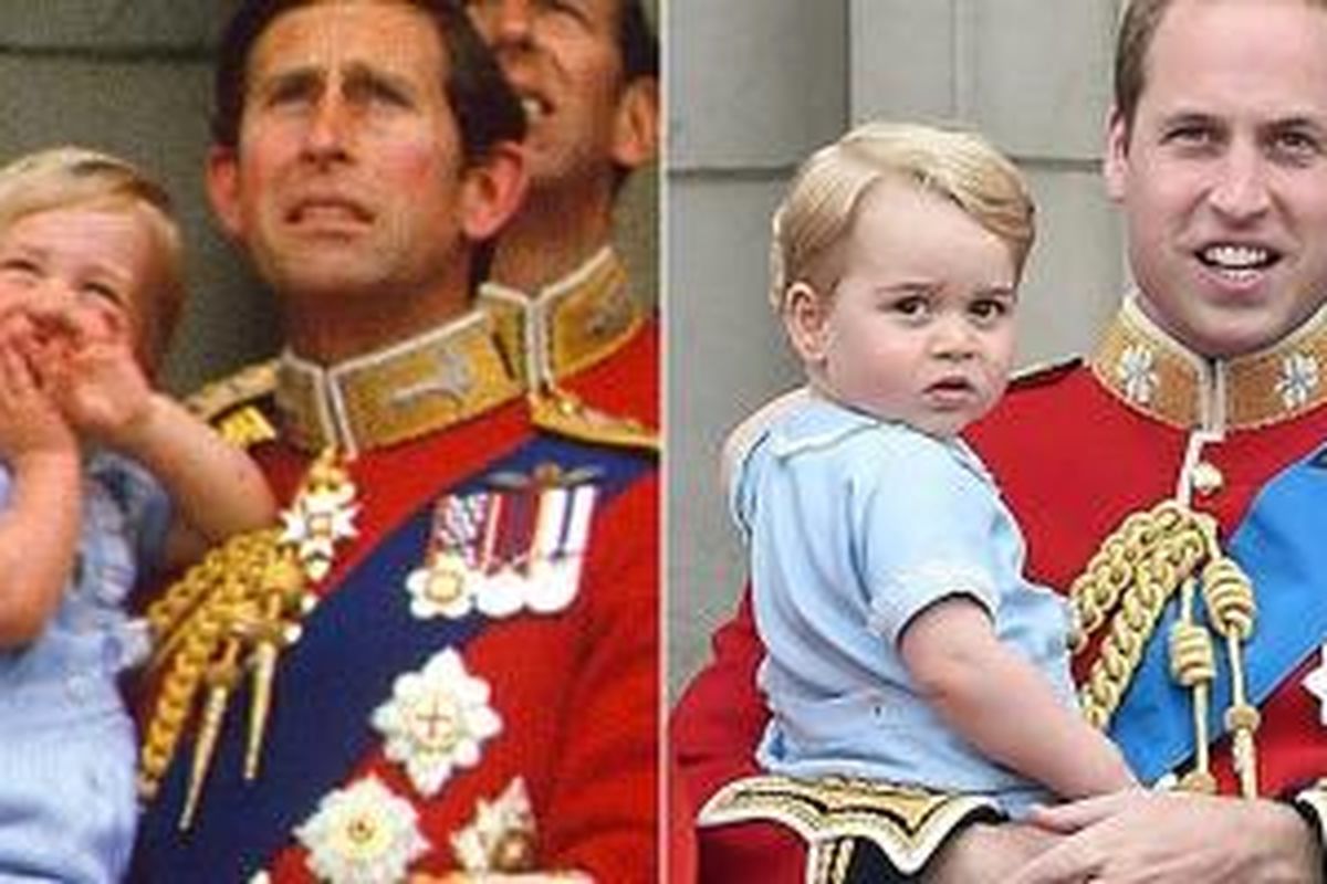 Pose dengan atribut yang sama Pangeran William dan anaknya pernah dilakukan Pangeran Charles di tahun 1984.