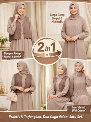 Gamis Rompi Lepas untuk Lebaran 2026.