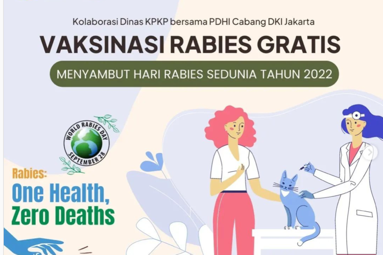 Vaksinasi rabies gratis menjelang Hari Rabies Sedunia di DKI Jakarta.
