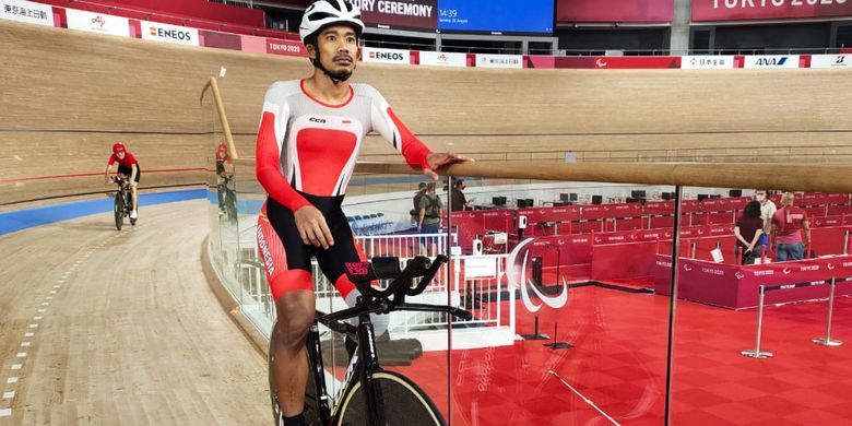 Atlet parabalap sepeda Indonesia, Muhammad Fadli Imammudin, saat berlatih menjelang tampil di Paralimpiade Tokyo 2020.