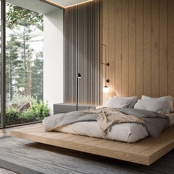 kamar tidur dengan cahaya alami melimpah