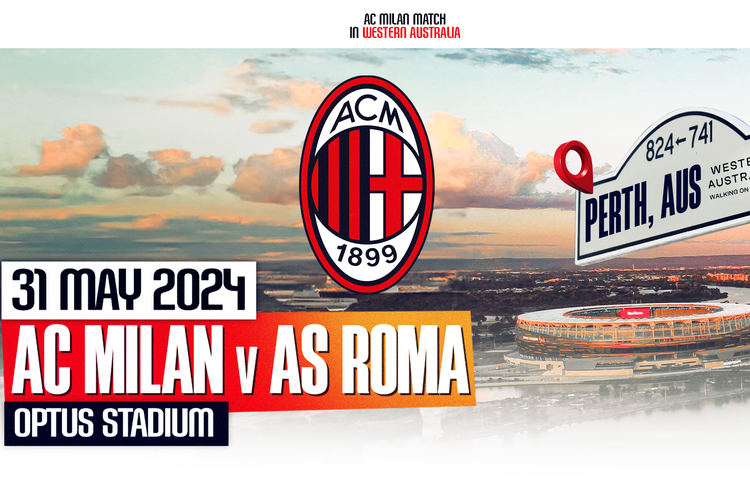 AC Milan bakal melakoni kunjungan ke Australia pada Mei 2024 mendatang. Laga ekshibisi antara AC Milan vs AS Roma akan tersaji di Stadion Optus, Perth, Australia pada 31 Mei 2024.