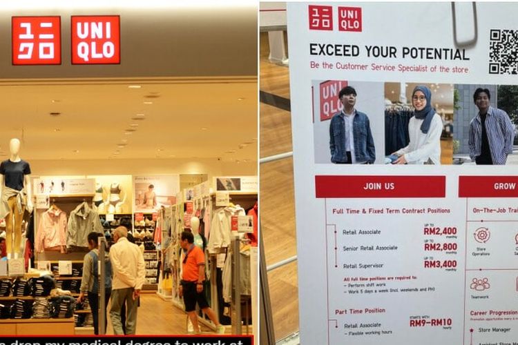 Uniqlo Malaysia transparan ungkap gaji karyawan dalam loker kemudian dipuji netizen Indonesia.