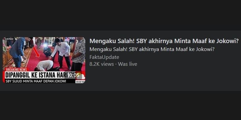 Thumbnail dari hoaks yang menyebut SBY meminta maaf dan bersujud ke Jokowi