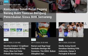 Populer Tren sepanjang Jumat (29/11/2024).