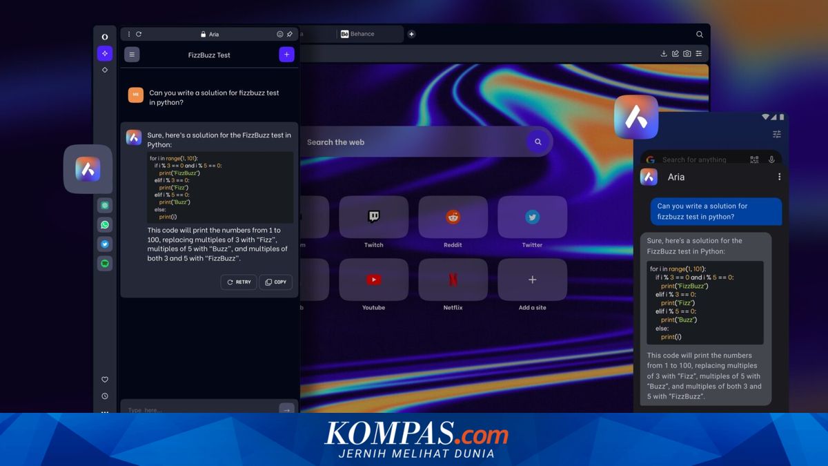 Opera Umumkan Aria, Asisten Browser Cerdas Bertenaga ChatGPT