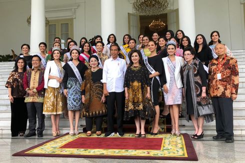 Jokowi Bertemu Puteri Indonesia dan Miss Universe di Istana Bogor