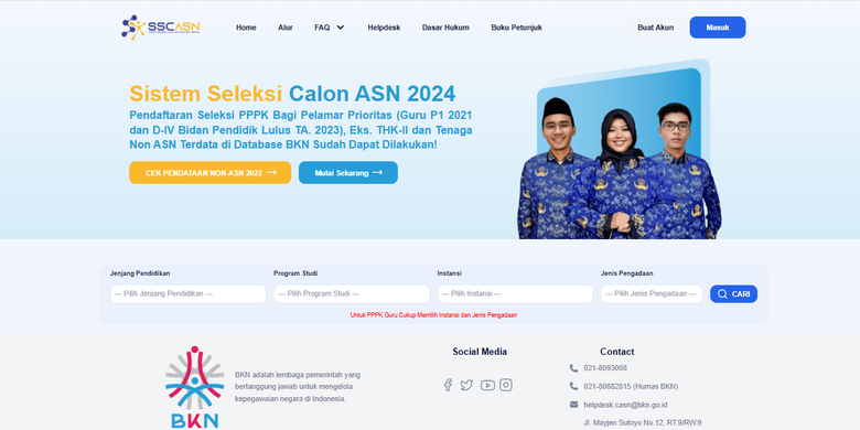 Laman resmi SSCASN. Pengumuman hasil seleksi PPPK 2024 tahap 2. Seleksi PPPK 2024 tahap 2.