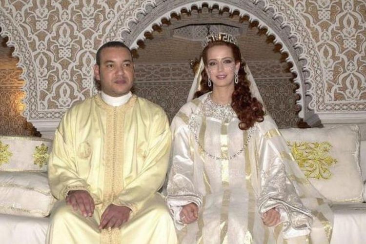 Putri Maroko Lalla Salma saat menikah di tahun 2002.