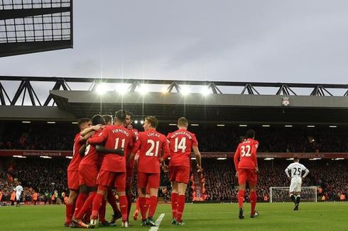 Kemenangan 6-1 Antarkan Liverpool Puncaki Klasemen