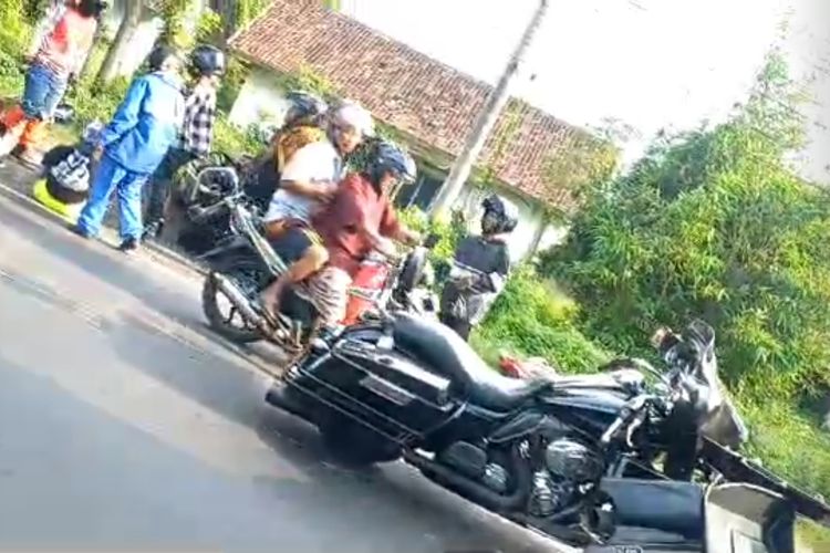 Kecelakaan yang melibatkan rombongan Harley-Davidson di Kabupaten Probolinggo, Jawa Timur, Minggu (28/4/2024), 