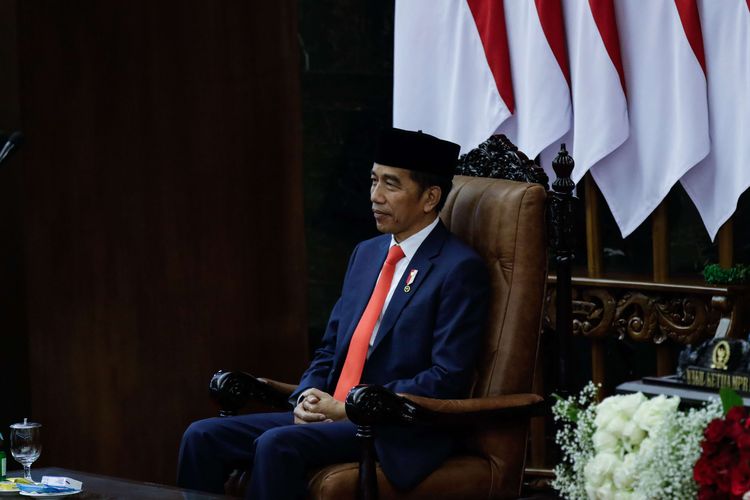 Joko Widodo saat pelantikan Presiden dan Wakil Presiden RI di Gedung DPR/MPR, Jakarta, Minggu (20/10/2019). Jokowi dan Maruf Amin sebagai Presiden dan Wakil Presiden masa jabatan 2019-2024.