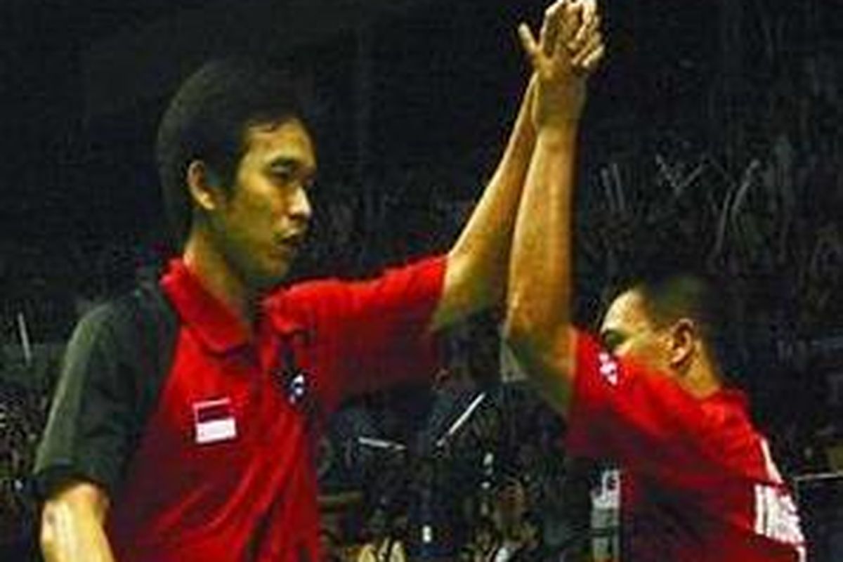 Hendra Setiawan dan Markis Kido gagal memberi nilai buat tim Thomas Indonesia.