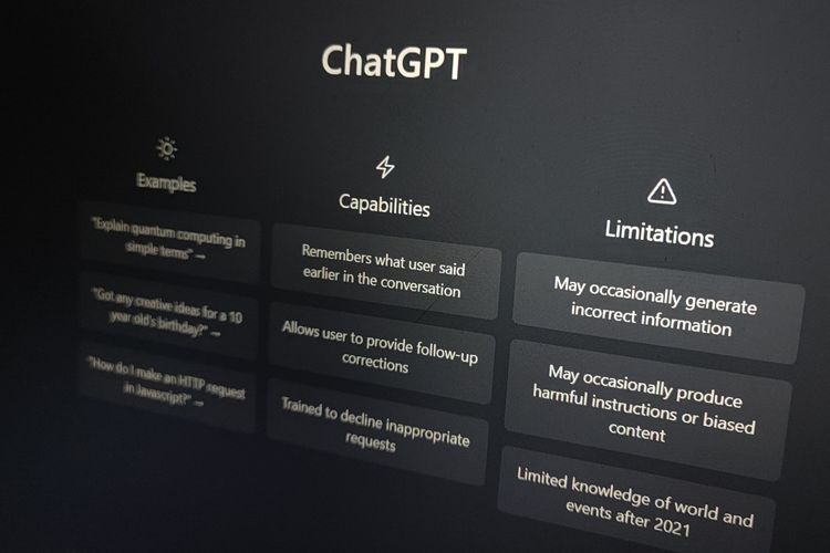 Ilustrasi ChatGPT, chatbot berbasis kecerdasan buatan (artificial intelligence) bikinan OpenAI.