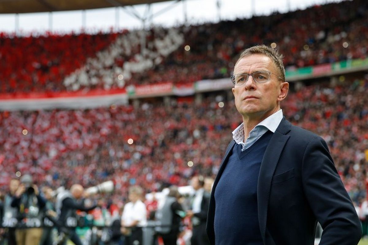 Ralf Rangnick saat masih menangani RB Leipzig.