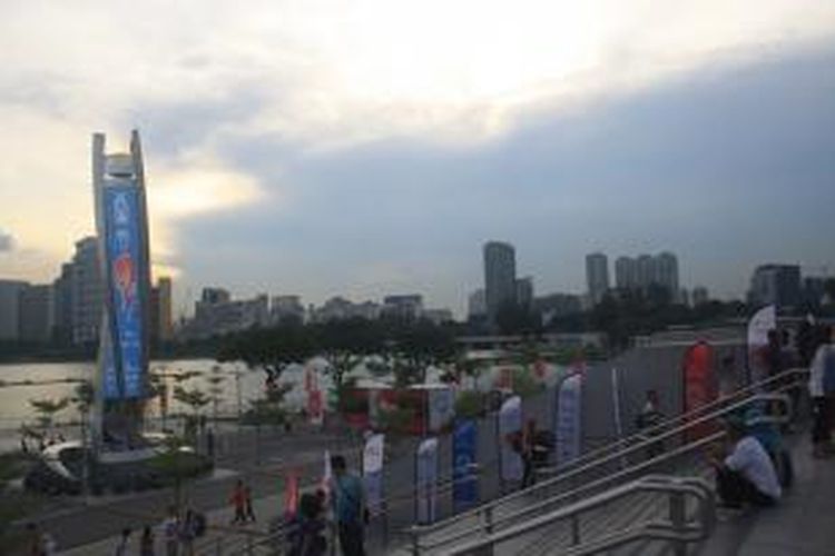 Suasana Singapore Sports Hub di sela perhelatan SEA Games Singapura 2015. 