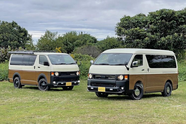 Toyota HiAce yang mendapat ubahan bergaya retro campervan layaknya mobil untuk kamping