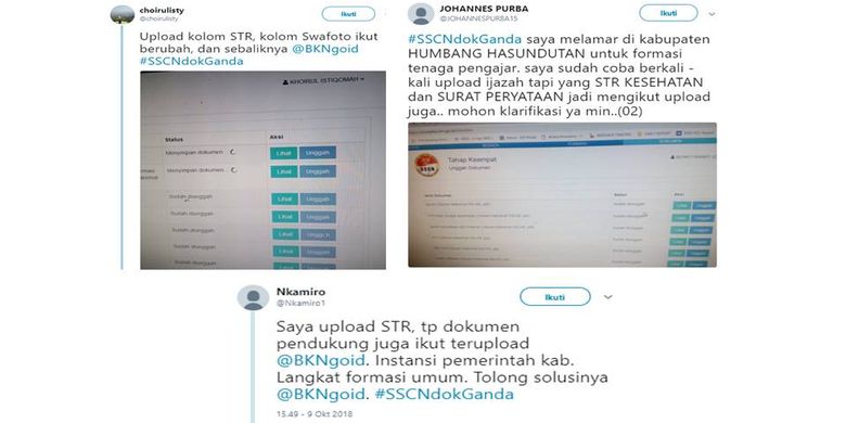 Tangkapan layar warganet yang menanyakan tentang dokumen ganda