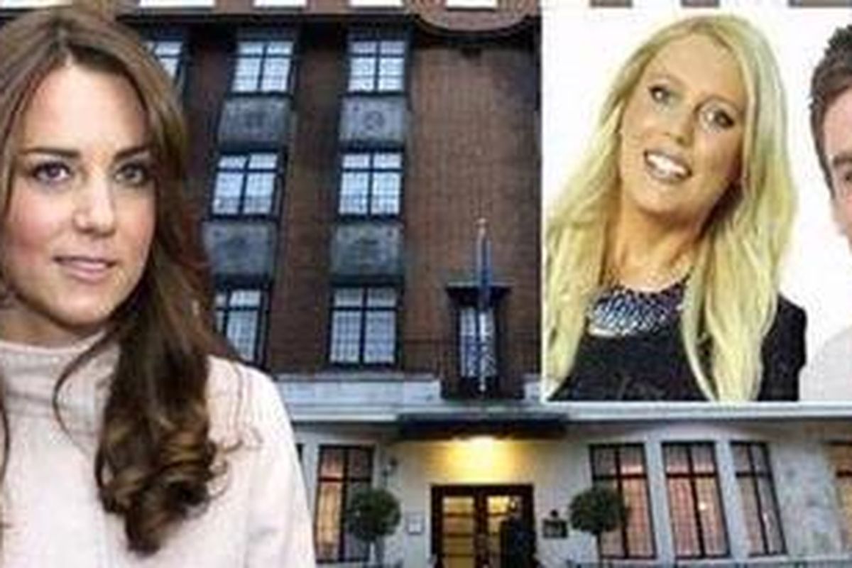 Kabar kehamilan Kate Middleton menjadi perhatian media internasional, termasuk sebuah radio di Australia yang harus menipu RS King Edward VII dan mengaku sebagai Ratu Elizabeth dan Pangeran Charles demi mendapatkan informasi soal kondisi Kate. Inset: Mel Greig dan Michael Christian, dua penyiar radio asal Australia.