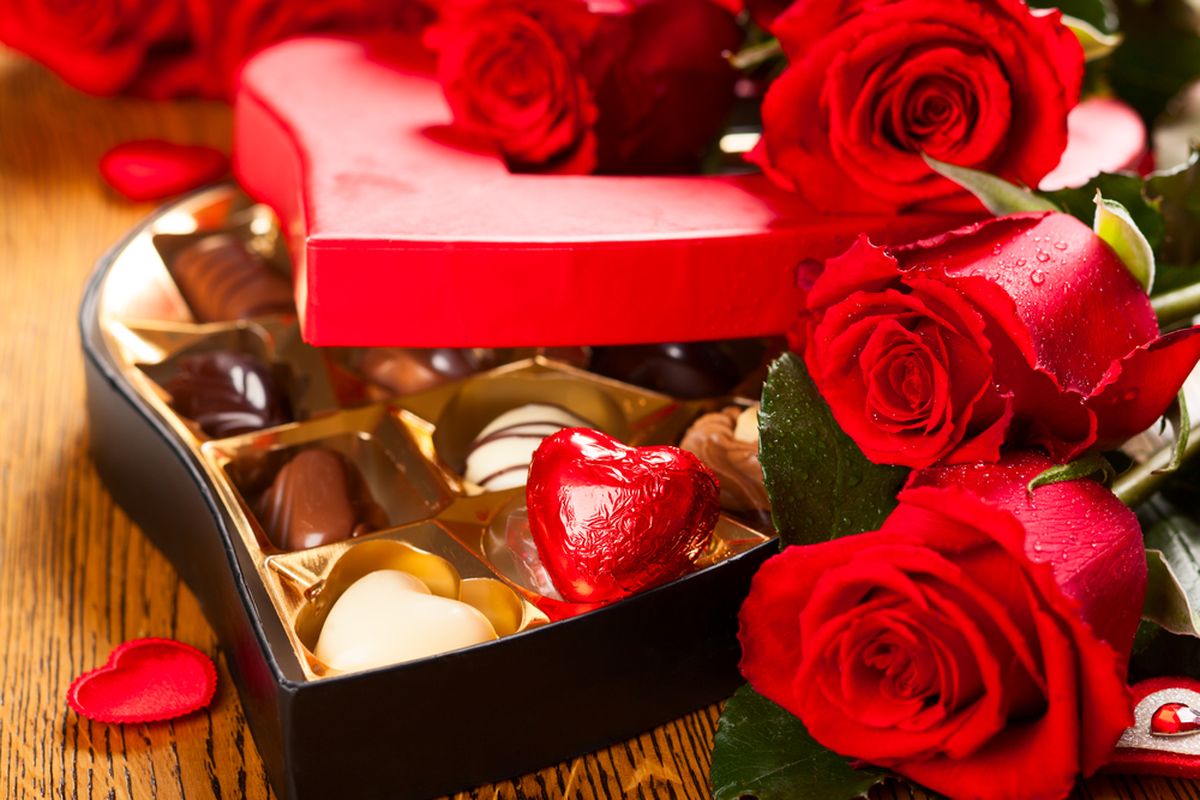 Ilustrasi cokelat valentine. 
