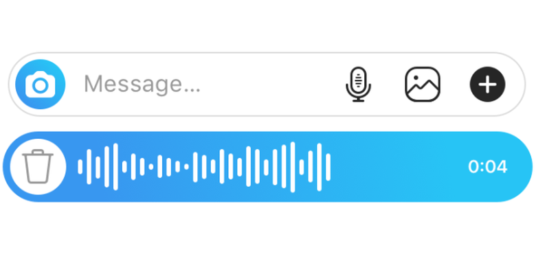 Ilustrasi walkie-talkie Instagram untuk rekam suara