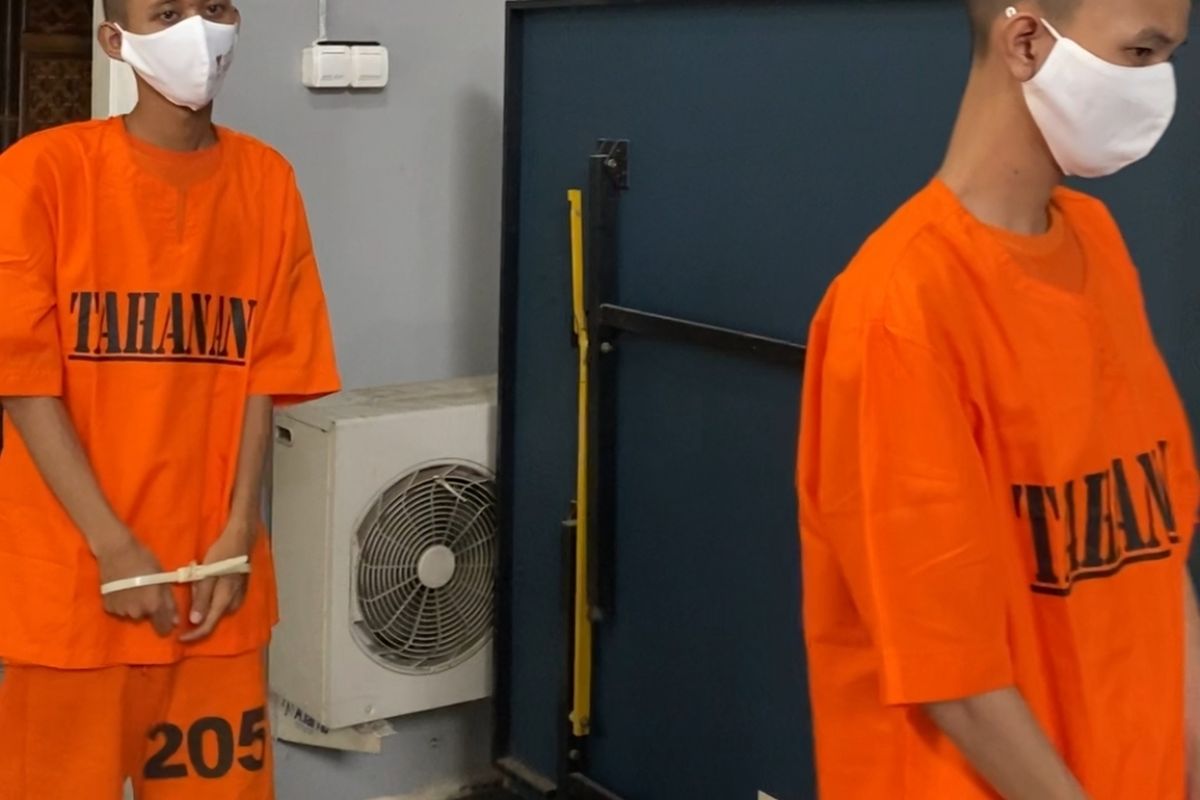 Dua orang tersangka pencuri HP diamankan Polresta Yogyakarta, Senin (6/2/2023)