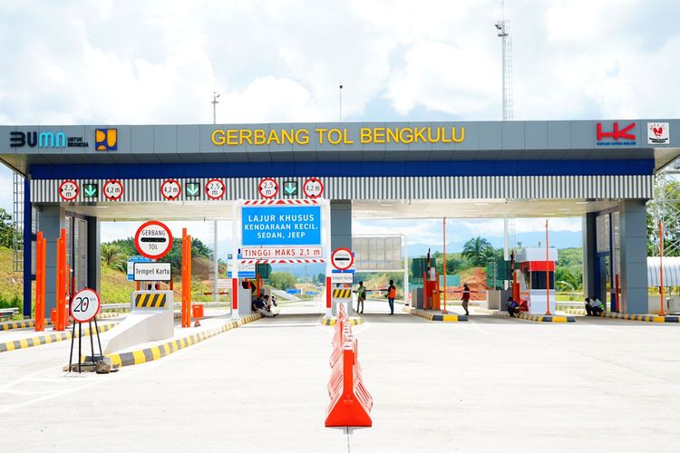 Gerbang Tol Bengkulu di ruas Jalan Tol Trans Sumatera