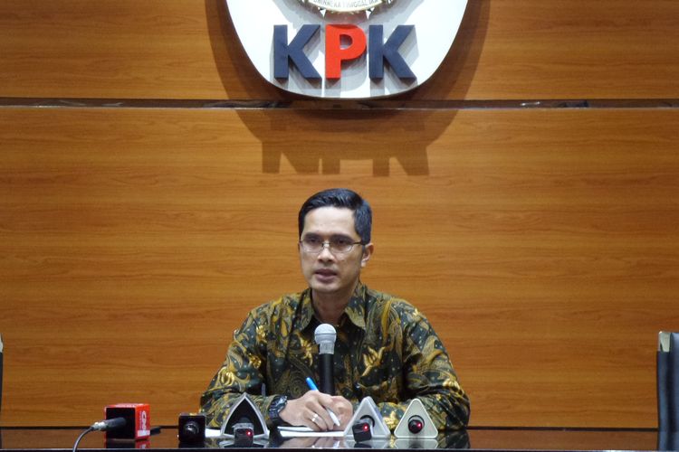 Juru Bicara KPK Febri Diansyah di Gedung KPK Jakarta, Jumat (3/3/2017).