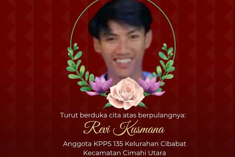 Revi, anggota KPPS di Cimahi yang meninggal dunia diduga akibat kelelahan berat.