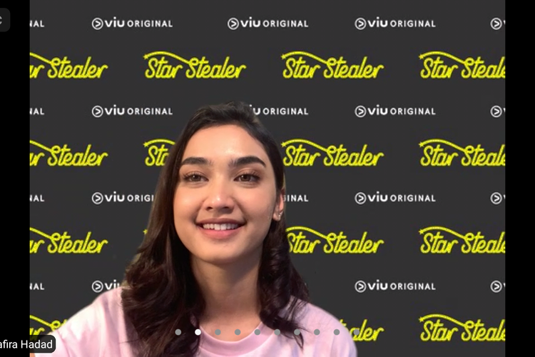 Aktris Syafira Haddad dalam konferensi pers virtual serial Star Stealer, Jumat (25/9/2020).