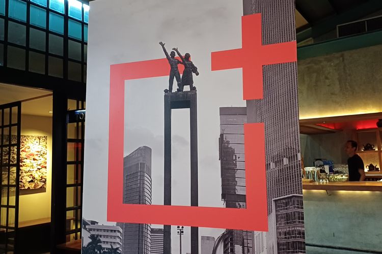 Logo OnePlus yang tampak di dalam acara OnePlus Ramadhan Media Gathering #NeverSettle? yang digelar di restoran Kaum Jakarta, Jakarta Pusat, Kamis (13/4/2023).