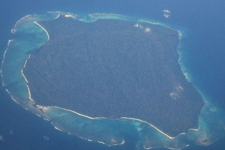 ilustrasi pulau Sentinel Utara, India.