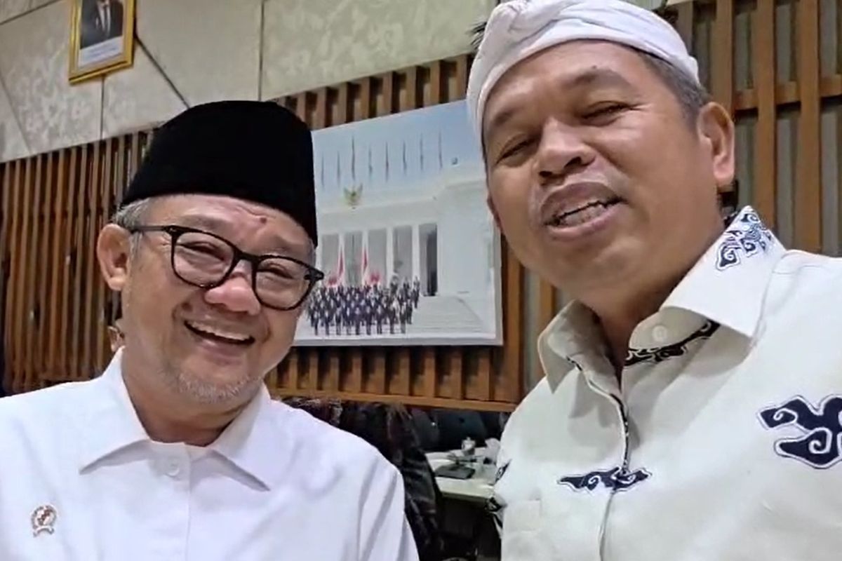 Gubernur Jawa Barat Dedi Mulyadi bertemu dengan Menteri Pendidikan Dasar dan Menengah (Mendikdasmen) Abdul Mu?ti di Jakarta, Selasa (17/6/2025).