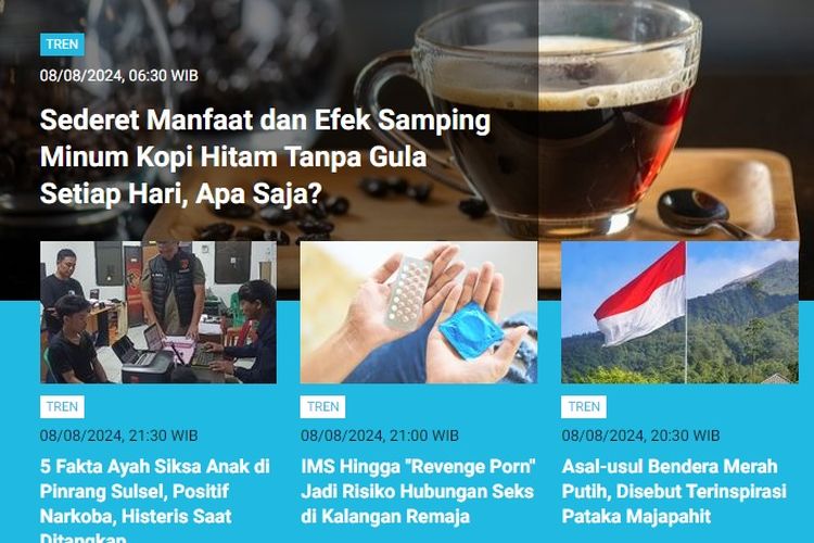 [POPULER TREN] Manfaat dan Efek Samping Kopi Tanpa Gula | Foto Ikonik Kakak Gendong Adik Usai Bom Nagasaki