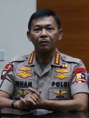 Kapolri Jenderal Polisi Idham Azis dalam konferensi pers usai bertemu pimpinan KPK di Gedung Merah Putih KPK, Senin (4/11/2019).