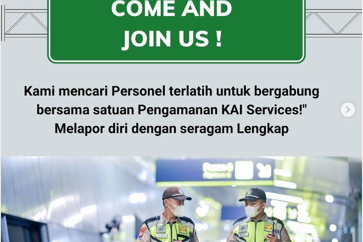 KAI Services Buka Lowongan Kerja Untuk Lulusan SMA, Simak Persyaratannya