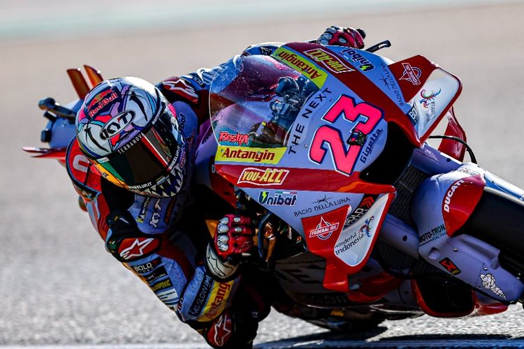 Enea Bastianini saat berlaga pada MotoGP Aragon 2022
